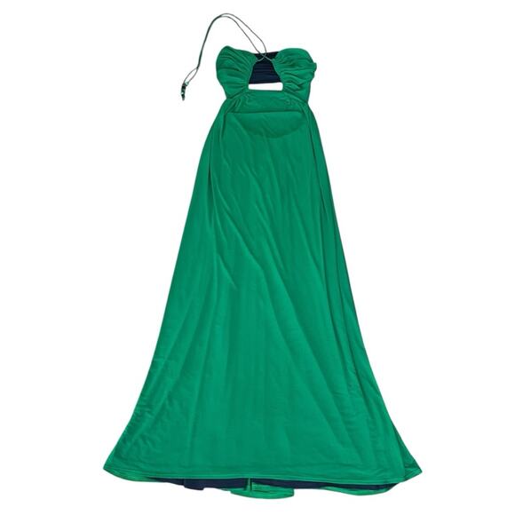 Staud Kanha Reversible Mesh Halter Dress Clover Green Deep Sea Blue Maxi Dress - Picture 15 of 16